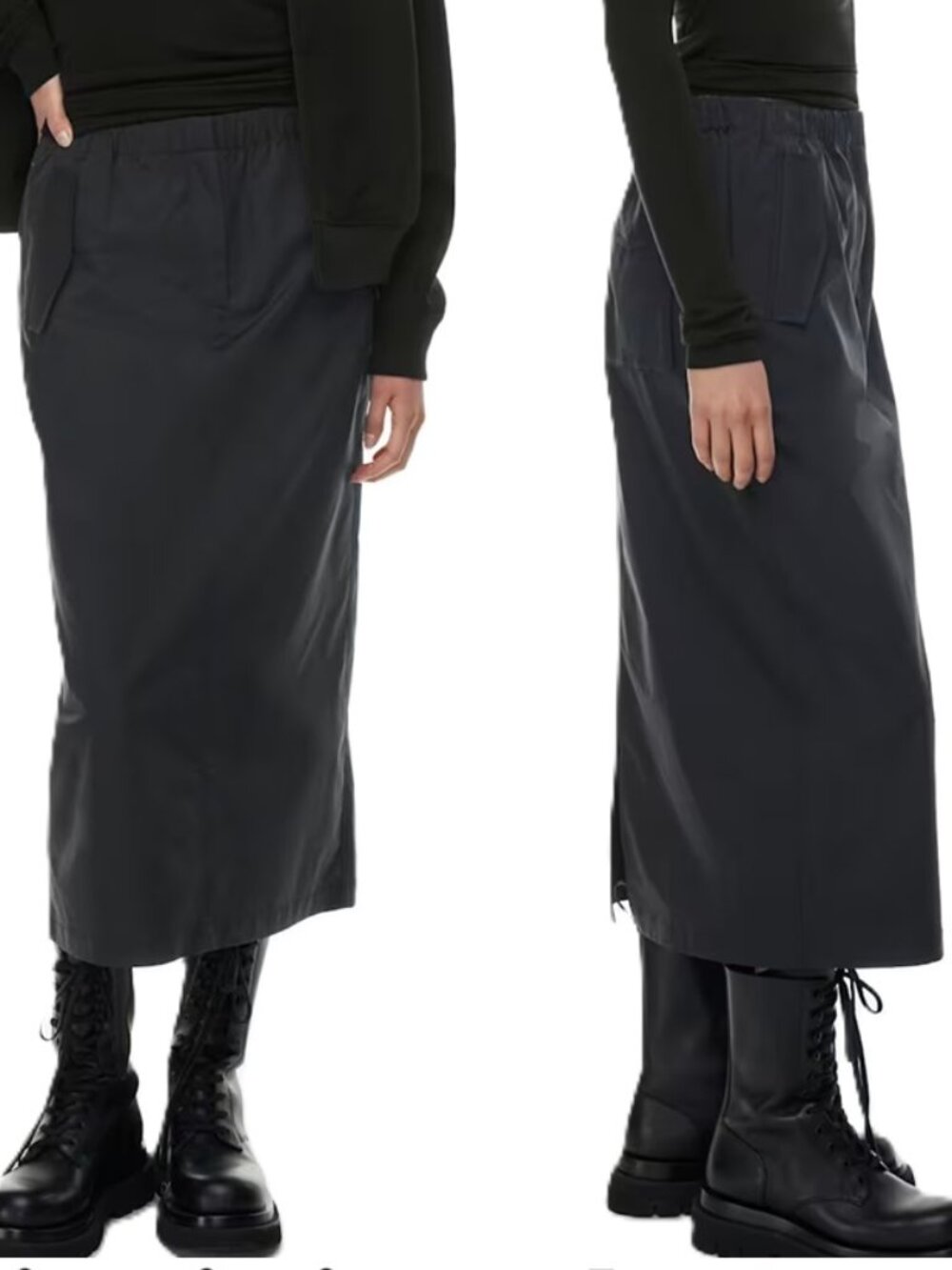 Aritzia Group Babaton Emerson Skirt 0 XS Parachute Cargo Maxi Black GORP Goth